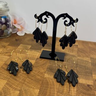 Lístečky na kroužku sparkling black